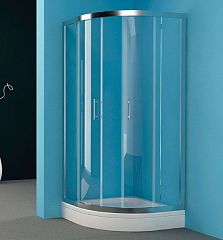 Душевое ограждение Q-LINE TKP 100/K профиль хром, стекло прозрачное, БЕЗ поддона