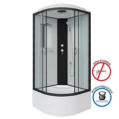 Душевая кабина Niagara Classic NG-6707-14 [80х80х215] высокий поддон 40см, черный, стекло прозрачное