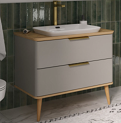 Тумба EQUIL DESERT 80 на ножках tpDSRT80.2Y-25, амарок/дуб с умывальником A408D