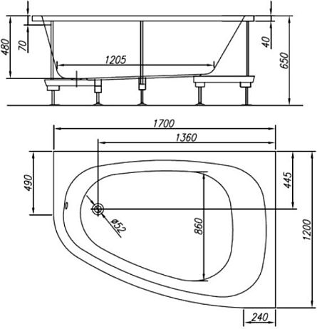 Ванна CHAD [170*120] 170-D  каркас