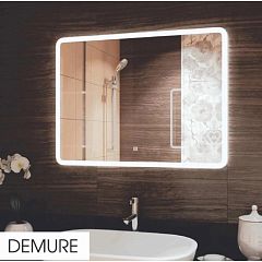 Зеркало DEMURE LED [800*600] сенсор, подсветка, реверсивное крепление (ЗЛП2815)