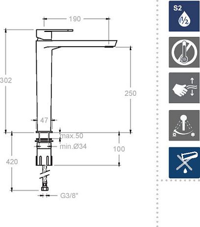 Смеситель ALEXIA 3602OC для умывальника, золото