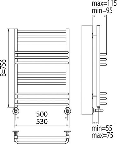 Полотенцесушитель СОРЕНТО П12 [500*756]*