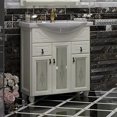 Тумба ТИБЕТ 70 слоновая кость, стекло (умывал., тумба) цвет 1013