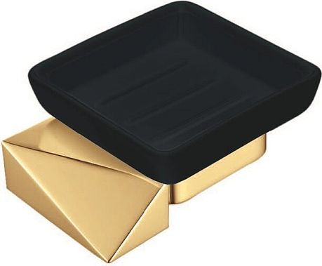 Мыльница NEW VENTURO настенный золото/черный (10313-G-B)