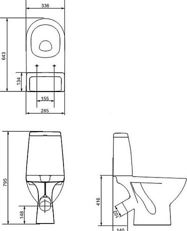 Унитаз GRANTA 031 косой выпуск, крышка/сиденье плавное закрытие