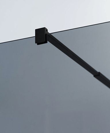 Душевая перегородка LIBERTA-L-1-90-GR-NERO [90x195мм] стекло тонированное графит, профиль черный