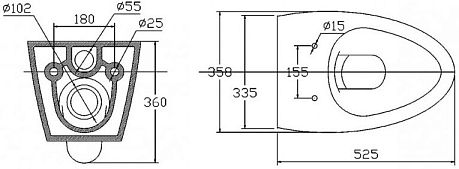 Чаша ALPHA подвесной, безободковый (BB300CHR)