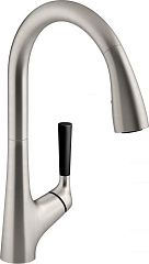 Смеситель MALLECO для кухни вытяжной излив E562-VS, матовая хром