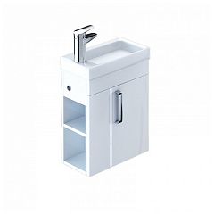 Тумба TORR [40*20] подвесная, белый, с умывальником (TOR40Wi95K) полки слева