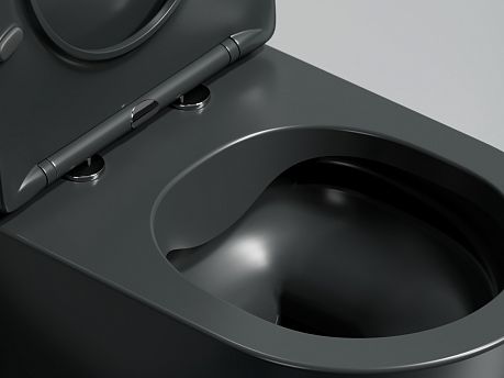 Унитаз MODENA Rimless CN6063MDH подвесной, темный антрацит матовый  крышка/сиденье микролифт*