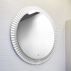 Зеркало "Мадрид-90" LED-подсветка, бесконтактный сенсор, антизапотевание, серый шёлк