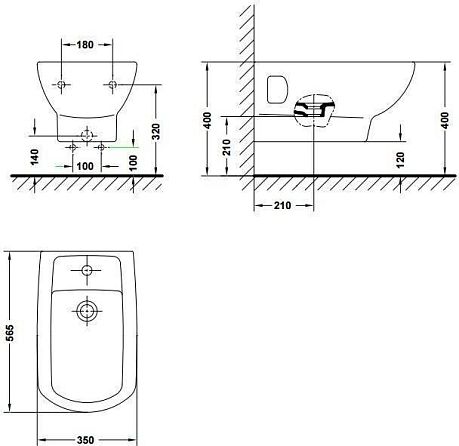 Биде SMART подвесное 25362 (без крышки)