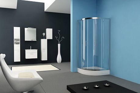 Душевое ограждение Q-LINE TKP 100/K профиль хром, стекло прозрачное, БЕЗ поддона