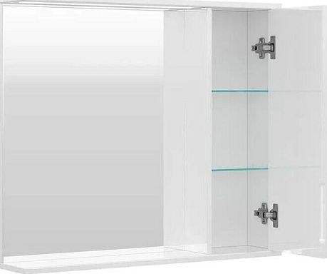Шкаф зеркальный LAKE 80 (zsLAKE80.R-01) правый белый, встроенная подсветка*