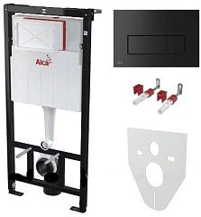 Система инсталляции AM101/1120 4в1 кнопка M578-0001 чёрная матовая прямоугольная