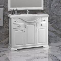 Тумба РИСПЕКТО 100 белая/хром (9003) 106*51/38 (умывал., тумба) 001263* 