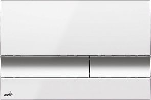 Накладная панель ALCAPLAST M1720-1 для унитаза, белая/хром глянцевый*