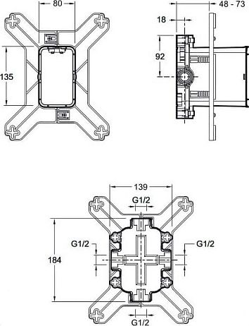 Скрытая часть MODULO универсальная для смесителей 98699-D-NF