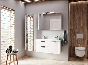 Зеркало-шкаф ETNA 100 белый глянец 857305806