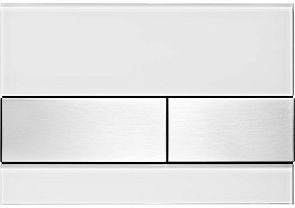 Накладная панель TECE SQUARE для унитаза стекло, белый, нарж. сталь (9240801)*