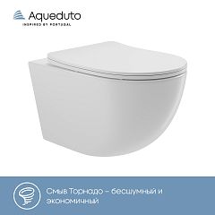 Унитаз OVO подвесной безободковый Торнадо OVOT2110 [520*365*350] крышка/сиденье микролифт,белый