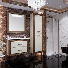 Мебель КАРАТ 80 золото (тумба, умывальник Прима 80, зеркало)