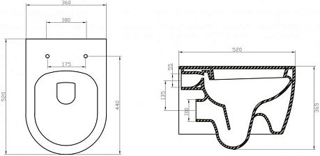 Чаша MARINO подвесная, безободковая (BB105CHR)