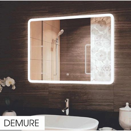 Зеркало DEMURE LED [800*600] сенсор, подсветка, реверсивное крепление (ЗЛП2815)