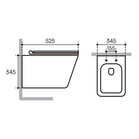 Унитаз MACIO Plus подвесной безободковый Торнадо MACТ0210 [525*345*345] крышка/сиденье микр-фт,белый