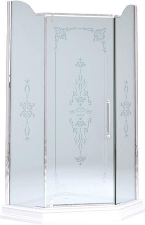 Душевая DIADEMA PENTA угловая [100*100*H203] дверь распашная 74 см (SX-DX) стекло мат/декор(24166)