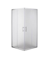 Душевое ограждение OLIVE'S MINO [90*90*195] профиль хром, стек. мат. , поддон MN-90PMS-SD-C