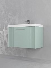 Тумба АЛЬБА 60 (170508) подвесная, цвет мята, 1 ящик с раковиной Слим 60