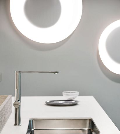 Смеситель KITCHEN INOX 3886 для кухни из нержавеющей стали глянец хр*