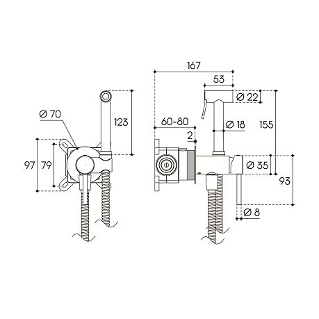 Гигиенический набор PUREZA PUR0245 оружейная сталь