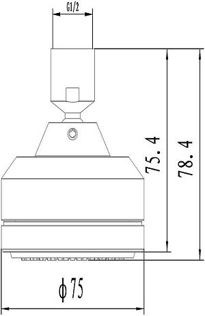 Лейка душевая встраиваемая, 75 мм, хром ( LM3220C ), Lemark LM8023C*