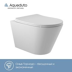 Унитаз CONE подвесной безоб. Торнадо CONT2120 [520*360*335] крышка/сиденье микро-фт, белый 
