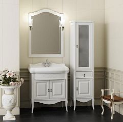 Мебель ЛОРЕНЦО 80 [79,5*91*53] белый без патины (тумба, умыв Ретро 80, зеркало, свет. Рустика брон)