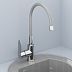 Смеситель KITCHEN для кухни с высоким гибким изливом AV9002G, серый AVRORA