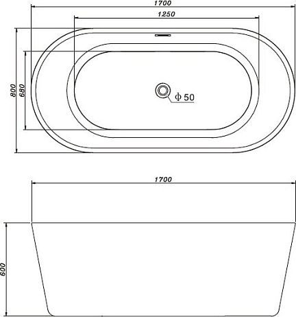Ванна GEMY G9209 [170*80] отдельностоящая