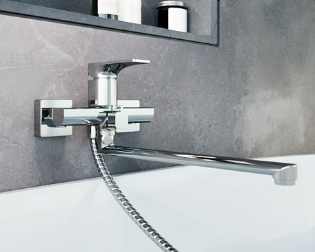 Смеситель VICTORIA для ванны поворотный излив 350 мм AV3730, хром AVRORA