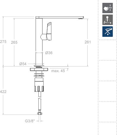 Смеситель KITCHEN для кухни 388401MCNM черный*