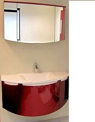 Мебель ISPIRATO 1300 красная (умывальник, зеркало, 2 шкафа)