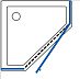 Душевое ограждение LUX FESTT GK-101(100*100*190) , проф хр, стекло Image , ручка CH01, правая