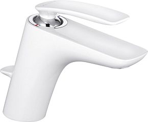 Смеситель BALANCE для умывальника 520239175 белый/хром (донный клапан, гибкая подводка 3/8)