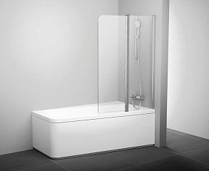 Шторка для ванны 10CVS2-100L [100*150] проф блестящий, стекло Transparent (7QLA0C03Z1)