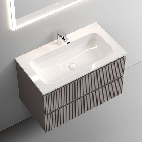Тумба Snob T 80 подвесная 2 ящика,Doha Soft SNT80SM, умывальник Element [810*457*137]CN7012*