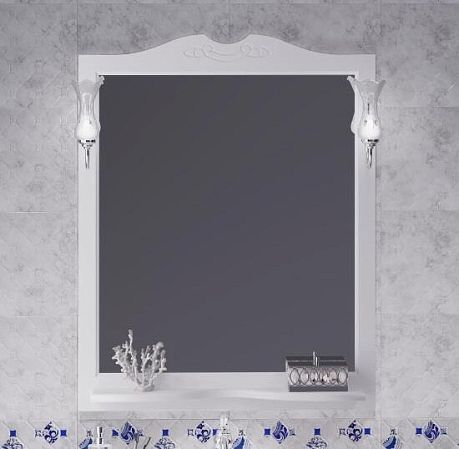 Мебель ВАЛЕРИ 85 белый матовый (тумба, умывальник Модерн 85, зеркало, светильник 2 шт)