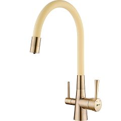 Смеситель COMFORT для кухни с гибким изливом с подключением к питьевому фильтру,бежевый(LM3075B-Be)*