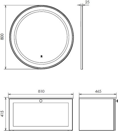 Тумба ЕРЕВАН 80 серый шёлк c умывальником COMFORTY 80E*
